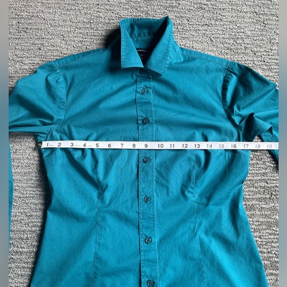 Moda International Women's Button Down Blouse Teal Color Size Small - Picture 6 of 12